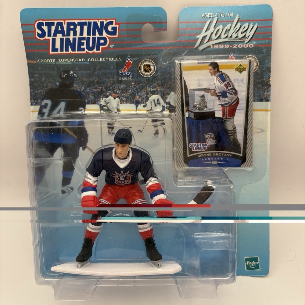 1999 Wayne Gretzky Starting Lineup Hockey New York Rangers Figurine &‎ Card